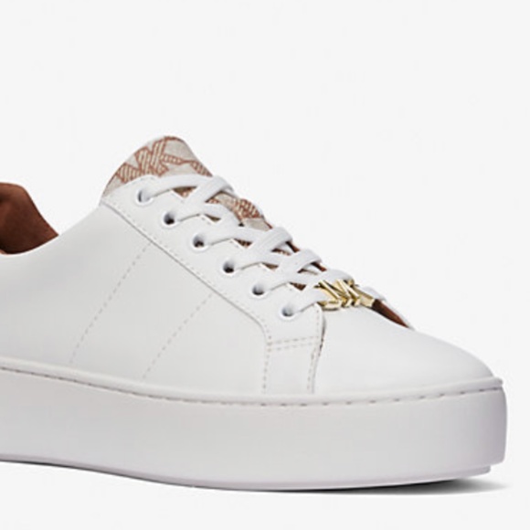 New🤎Michael Kors Women Poppy Logo Trim Sneaker - Picture 4 of 4